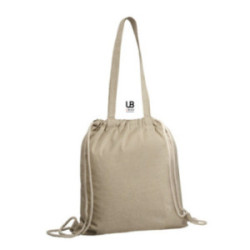 Sac shopping en coton recyclé et rPET beige avec cordelettes Ubag®