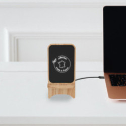 Support de chargement à induction SCX® en chêne avec logo lumineux