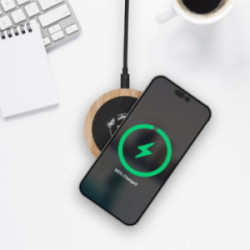 Chargeur à induction SCX® en chêne avec logo lumineux