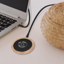 Chargeur à induction SCX® en chêne avec logo lumineux