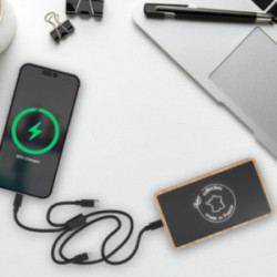 Powerbank SCX® en chêne avec logo lumineux