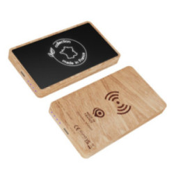 Powerbank SCX® en chêne avec logo lumineux