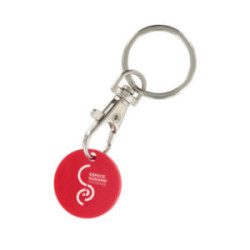 Porte-clés mousqueton et jeton ABS format 1 €