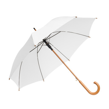 Parapluie canne ouverture automatique blanc