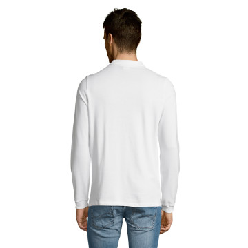 Polo homme manches longues Sol's® Winter II blanc