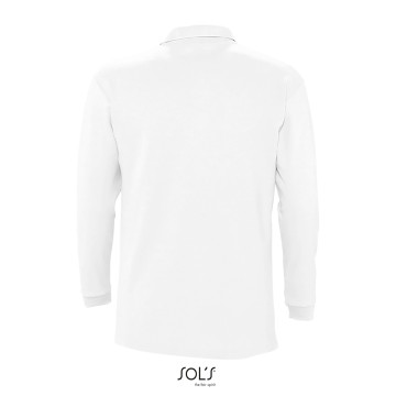 Polo homme manches longues Sol's® Winter II blanc