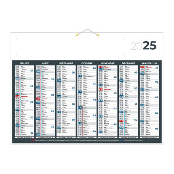 Calendrier classique anthracite 55x40,5 cm marquage quadri