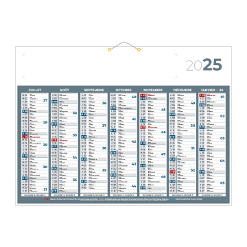 Calendrier classique gris 55x40,5 cm marquage quadri