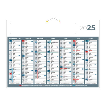 Calendrier classique gris 55x40,5 cm marquage quadri