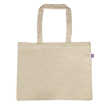 Sac cabas en coton naturel avec soufflets 220 g/m²