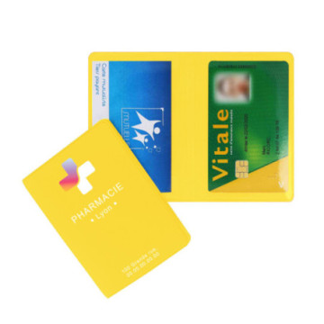 Etui cartes double gomme unie marquage quadri