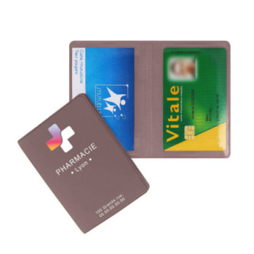 Etui cartes double gomme unie marquage quadri