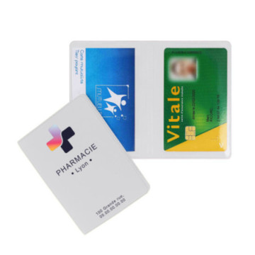 Etui cartes double gomme unie marquage quadri