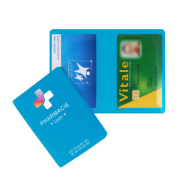 Etui cartes double gomme unie marquage quadri