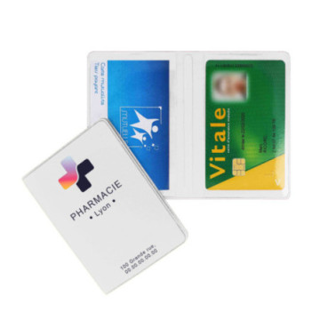 Etui cartes double gomme unie marquage quadri