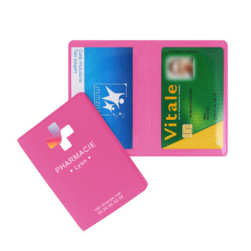 Etui cartes double gomme unie marquage quadri