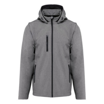 Veste softshell mixte à capuche et manches amovibles Kariban®