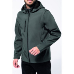 Veste softshell mixte à capuche et manches amovibles Kariban®