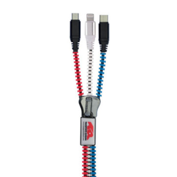Câble zippé XL FunZip® 3 connectiques