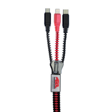 Câble zippé XL FunZip® 3 connectiques