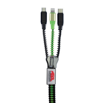 Câble zippé XL FunZip® 3 connectiques