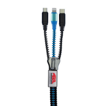 Câble zippé XL FunZip® 3 connectiques