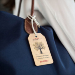 Etiquette bagage en bois