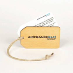 Etiquette bagage en bois avec carte