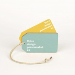 Etiquette bagage en bois avec carte