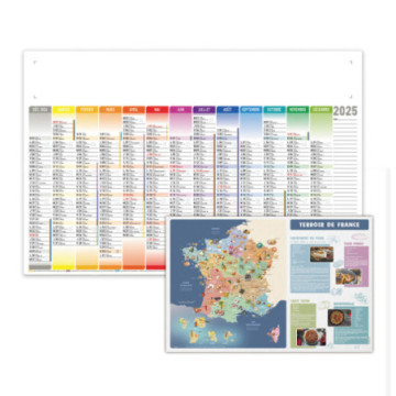 Calendrier bancaire maxi avec cartes au dos 65x43 cm