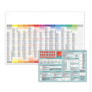 Calendrier bancaire maxi avec cartes au dos 65x43 cm