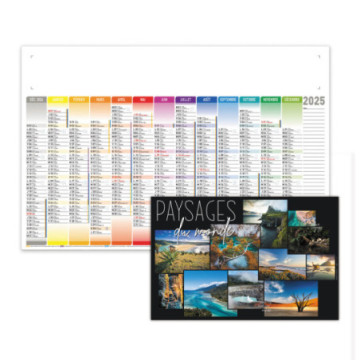 Calendrier bancaire maxi avec cartes au dos 65x43 cm
