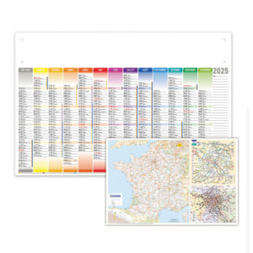 Calendrier bancaire maxi avec cartes au dos 65x43 cm