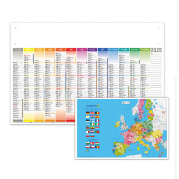 Calendrier bancaire maxi avec cartes au dos 65x43 cm