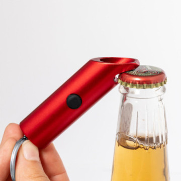 Porte-clé lampe et décapsuleur en aluminium recyclé