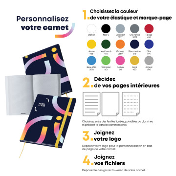 Carnet à élastique A6 quadrichromie