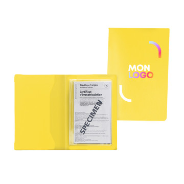 Porte-papiers voiture gomme unie marquage quadri