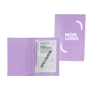 Porte-papiers voiture gomme unie marquage 1 couleur