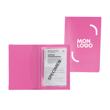 Porte-papiers voiture gomme unie marquage 1 couleur