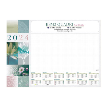 Calendrier sous-mains 25 feuilles quadri