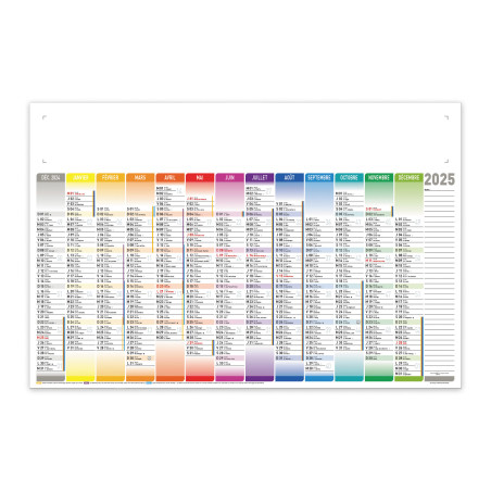 Calendrier bancaire maxi avec dos blanc 65x43 cm