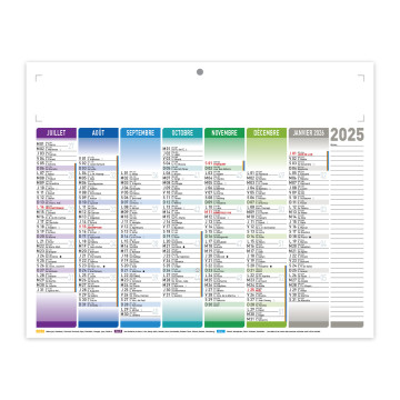 Calendrier bancaire standard 55x40,5 cm marquage quadri