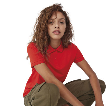 Polo femme B&C® en polyester recyclé RCS et coton