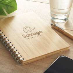 Carnet à spirales A5 avec couverture en bambou