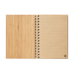 Carnet à spirales A5 avec couverture en bambou