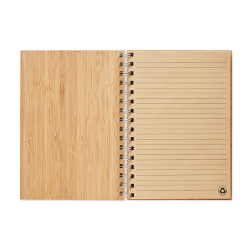 Carnet à spirales A5 avec couverture en bambou