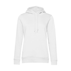 Sweat-shirt à capuche femme B&C® coton bio/polyester recyclé blanc