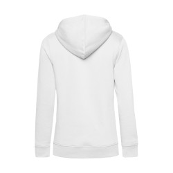 Sweat-shirt à capuche femme B&C® coton bio/polyester recyclé blanc