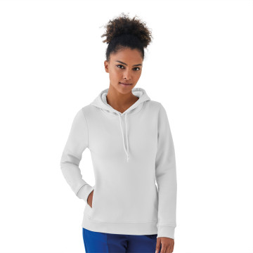 Sweat-shirt à capuche femme B&C® coton bio/polyester recyclé blanc