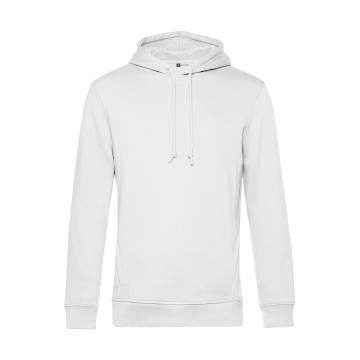 Sweat-shirt à capuche homme B&C® coton bio/polyester recyclé blanc